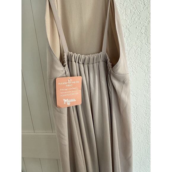Show Me Your Mumu Women's Amanda Blouson Open Back Gown in Beige Small $178 NWT - Picture 11 of 11